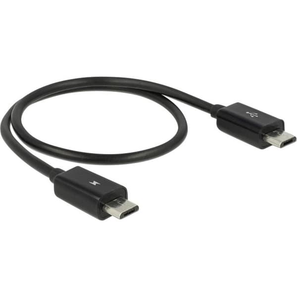 Delock USB-kabel USB 2.0 USB-Micro-B-kontakt, USB-Micro-B-kontakt 0.30 m Svart OTG 83570
