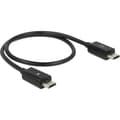 Miniatyrbild 1 av 3: Delock USB-kabel USB 2.0 USB-Micro-B-kontakt, USB-Micro-B-kontakt 0.30 m Svart OTG 83570