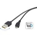 Miniatyrbild 1 av 4: Renkforce USB-kabel USB 2.0 USB-A kontakt, USB-Micro-B-kontakt 1.80 m Svart Tillämplig kontakt på båda sidor, guldpläte