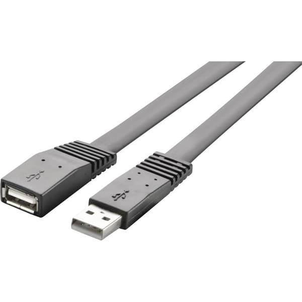 Renkforce USB-kabel USB 2.0 USB-A kontakt, USB-A uttag 3.00 m Svart Högflexibel RF-4096101