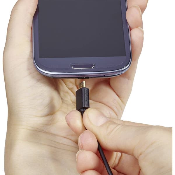 Renkforce USB-kabel USB 2.0 USB-A kontakt, USB-Micro-B-kontakt 1.00 m Svart Tillämplig kontakt på båda sidor, guldpläte