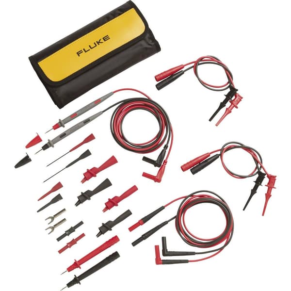 Fluke TL81A Säkerhets-mätledning-Set Laminerade stickdon 4 mm Laminerade stickdon 4 mm 1.00 m Svart, Röd 1 set