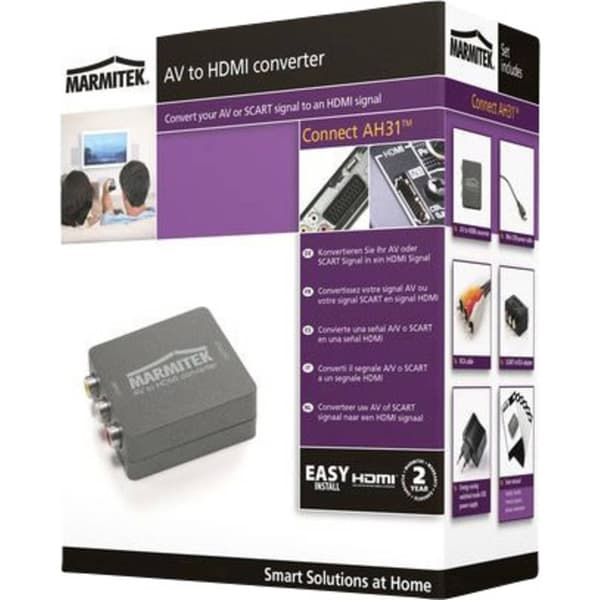 AV Konverter [Komposit RCA, SCART - HDMI] 1080 x 720 Pixel Marmitek Connect AH31