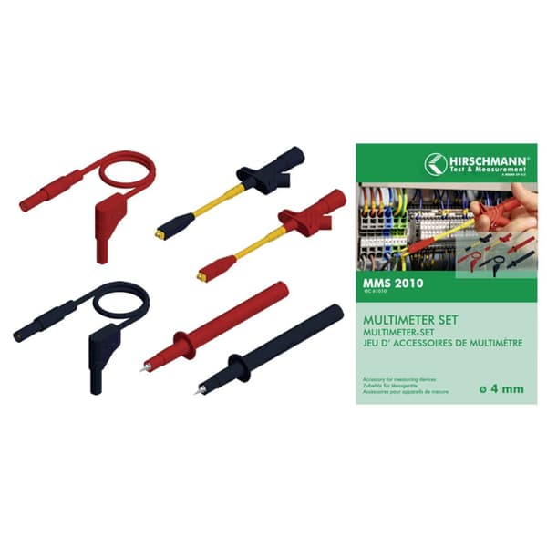 SKS Hirschmann MMS 2010 Säkerhets-mätledning-Set Laminerade stickdon 4 mm Laminerade stickdon 4 mm 1.00 m Svart, Röd 1