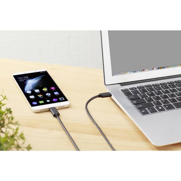 Renkforce USB-kabel USB 3.2 Gen2x2 USB-C®-kontakt, USB-C®-kontakt 1.00 m Svart guldpläterad kontakt