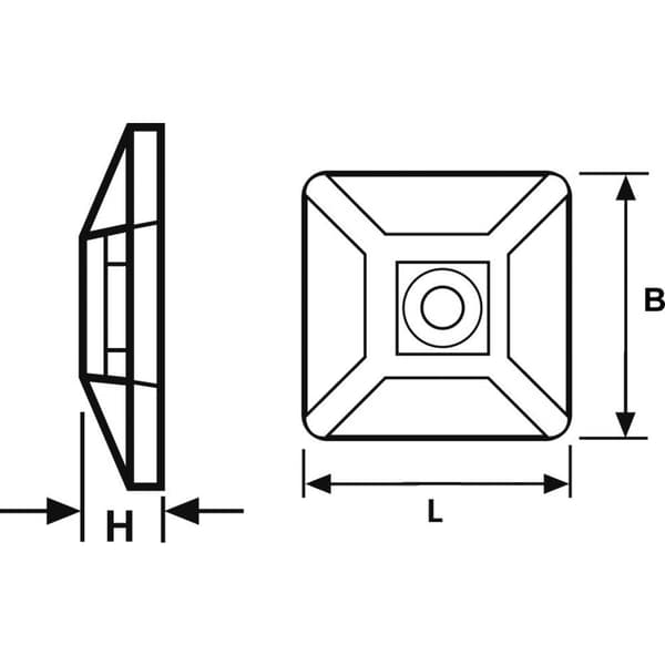 HellermannTyton MB4CA/S/-N66-NA-C1 Monteringssockel självhäftande, skruv 151-28449 4x på pappret, Halogenfri Transparen