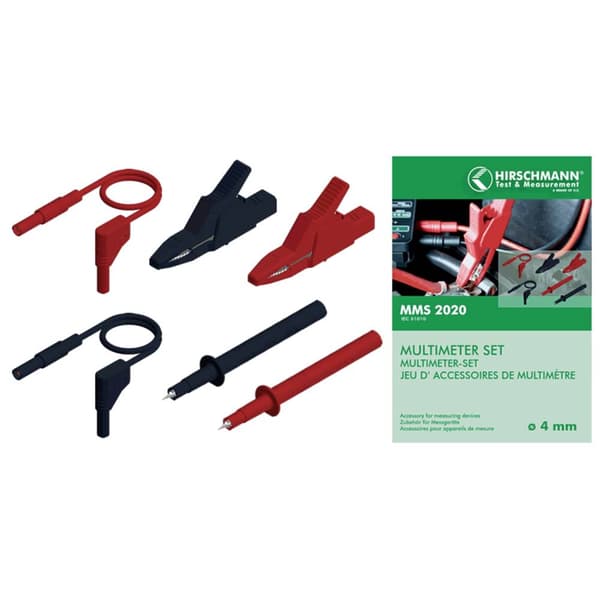 SKS Hirschmann MMS 2020 Säkerhets-mätledning-Set Laminerade stickdon 4 mm Laminerade stickdon 4 mm 1.00 m Svart, Röd 1