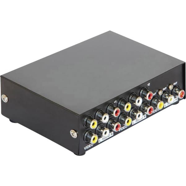 Delock 87637 4 Port Composite-switch dubbelriktad, Metallhölje