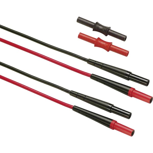 Fluke TL221 Säkerhets-mätledning-Set Laminerade stickdon 4 mm Laminerade stickdon 4 mm 1.50 m Svart, Röd 1 st