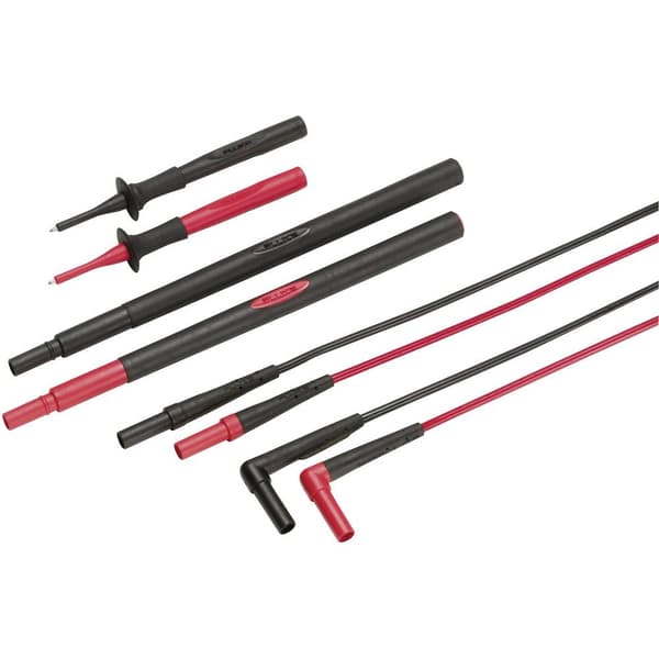 Fluke TL238 Säkerhets-mätledning-Set Prob, Laminerade stickdon 4 mm 4 mm hylsdon, Laminerade stickdon 4 mm Röd, Svart 1