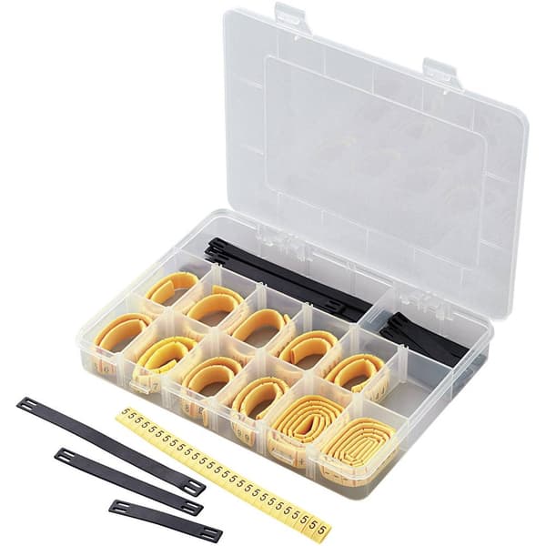 TRU COMPONENTS ECMKS-3 Märkningsclip Tryck 0 - 9, +, - Ytterdiameter-område 2 till 5 mm