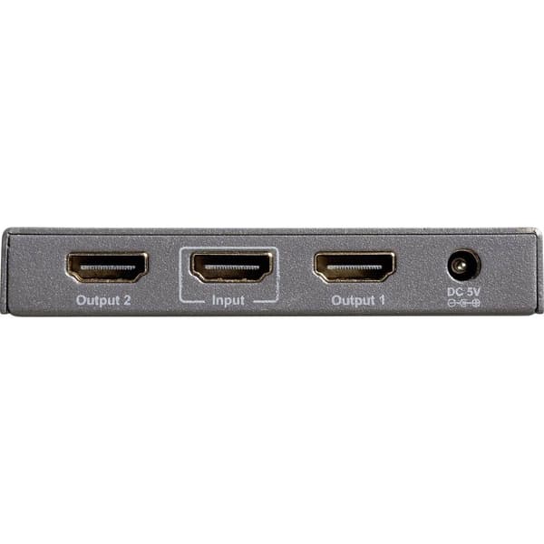 Marmitek Split 612 UHD 2.0 2 Port HDMI-Splitter 3D-rendering möjligt, Metallhölje, Ultra HD-kapabel, med inbyggd repeat