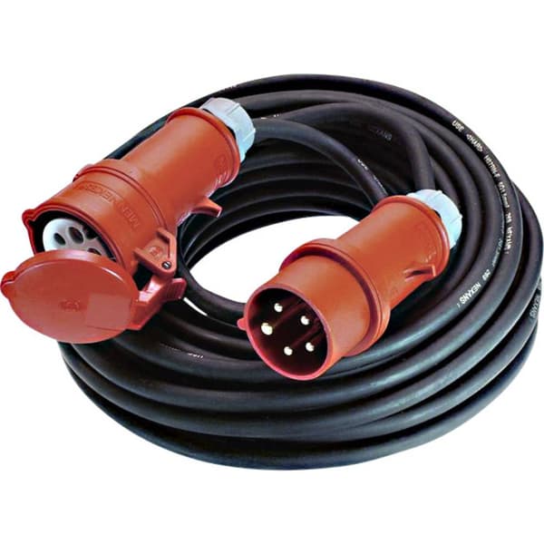 Bachmann 0165793 Ström Förlängningskabel 16 A Svart 10.00 m H07RN-F 5G 2,5 mm² lämpar sig för utomhusbruk