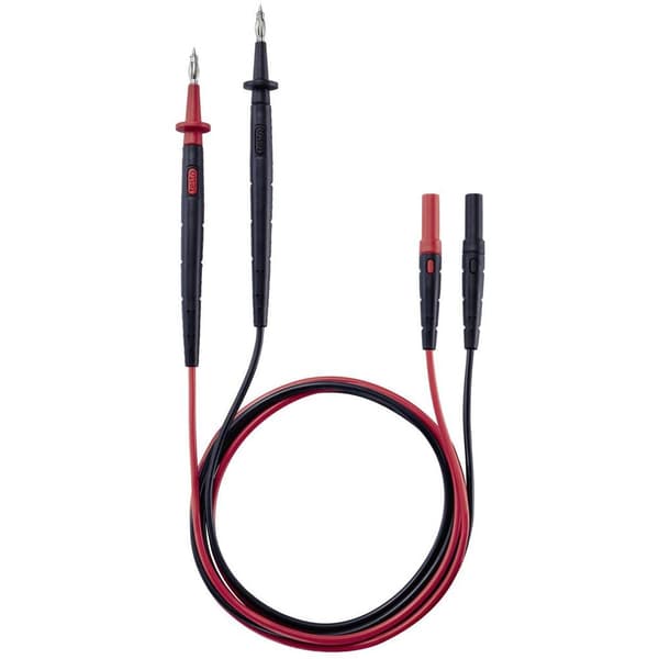 testo 0590 0012 Säkerhets-mätledning-Set 4 mm stiftdon Prob, Laminerade stickdon 4 mm 1.25 m Svart, Röd 1 st