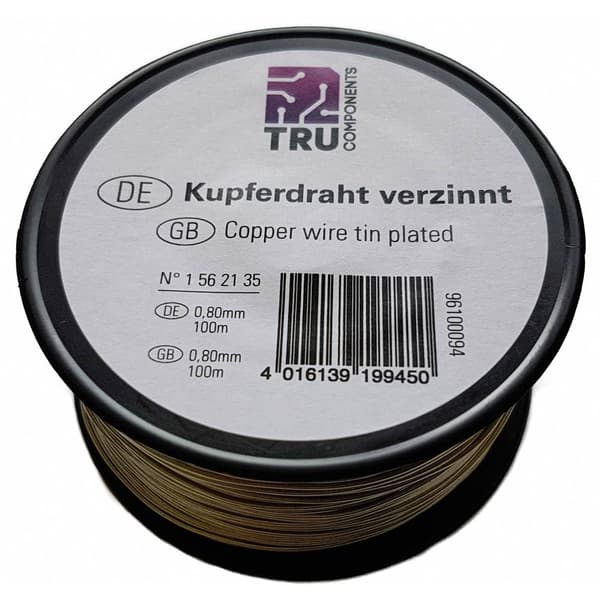 TRU COMPONENTS Koppartråd Ytter-Ø (utan isolerande lack): 1.20 mm 30 m