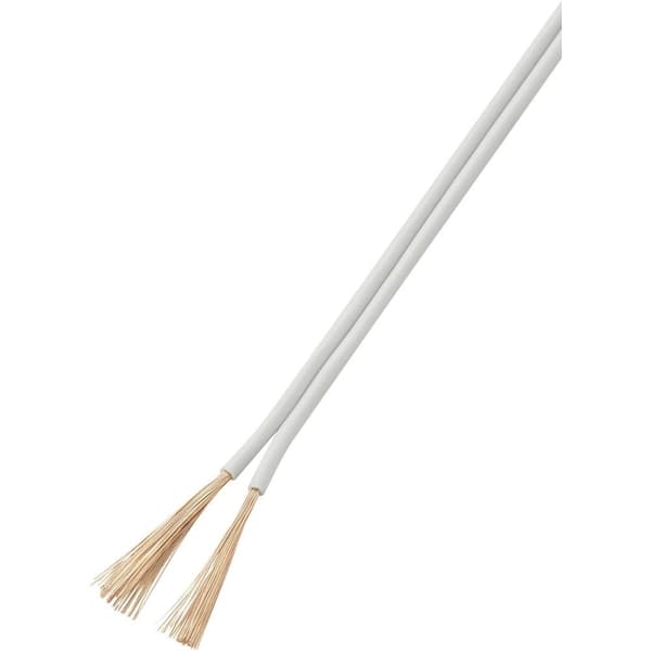 TRU COMPONENTS 1565083 Flätad kabel 2 x 0.75 mm² Vit 50 m