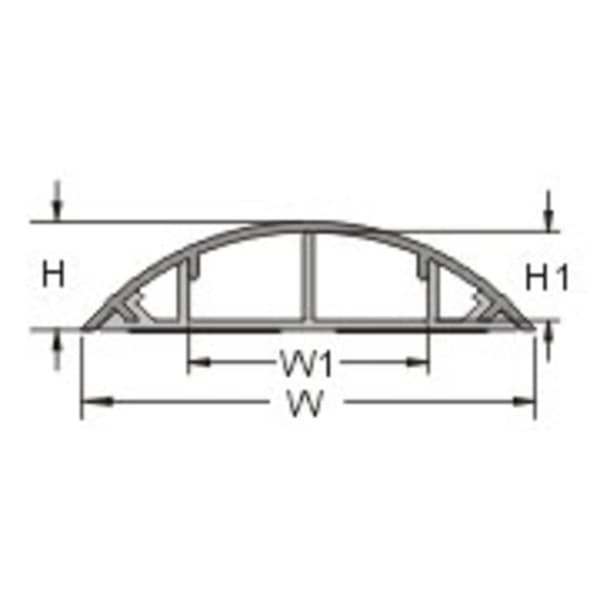 TRU COMPONENTS Kabelbrygga 1593129 PVC Grå Antal kanaler: 1 1000 mm Innehåll: 1 st