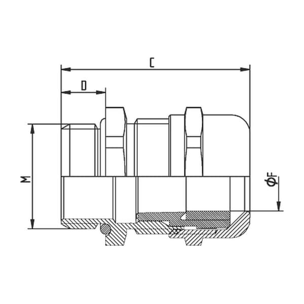 LAPP SKINTOP® MS-HF-M 32x1,5 53112574 Kabelförskruvning med dragavlastning M32 Mässing Mässing 1 st