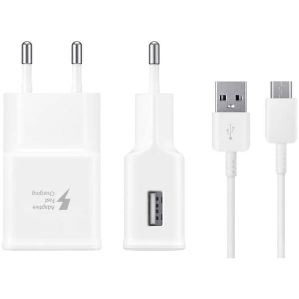 Samsung EP-TA20EWECGWW USB-laddare 1x USB-C®, 1x USB-A Fast Charge Snabbladdare