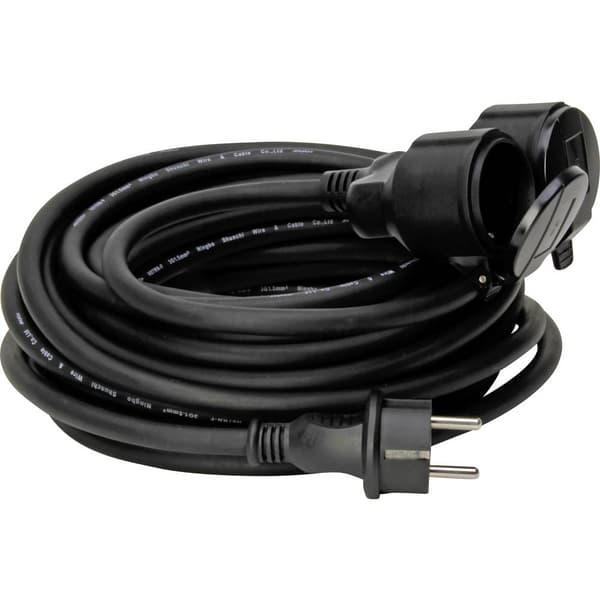 Kopp 145211048 Ström Förlängningskabel 16 A Svart 10.00 m H07RN-F 3x1,5 mm² lämpar sig för utomhusbruk
