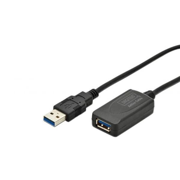 Digitus USB-kabel USB 3.2 Gen1 (USB 3.0) USB-A kontakt, USB-A uttag 5.00 m Svart DA-73104