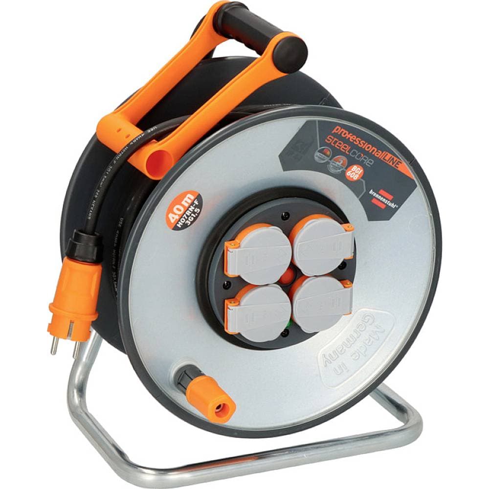 Brennenstuhl professionalLINE 9191400100 Kabelvinda 40.00 m Svart Jordad stickpropp