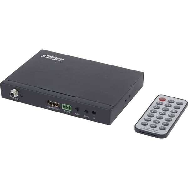 SpeaKa Professional SP-HDS-QMV100 4 Port HDMI Quad Multi-Viewer med fjärrkontroll Full HD 1080p @ 60 Hz