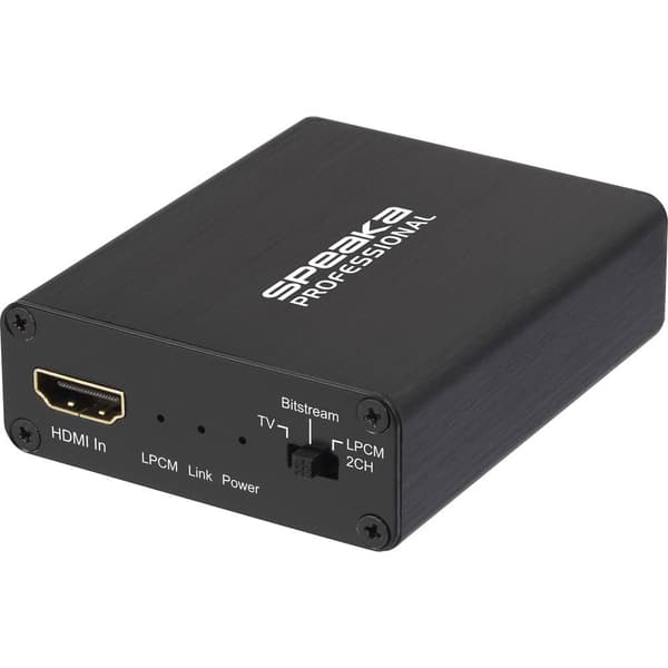 SpeaKa Professional Audio Extraktor SP-AE-H/TC-04v2 [HDMI - HDMI, Toslink, Teleplugg, RCA] 3840 x 2160 Pixel