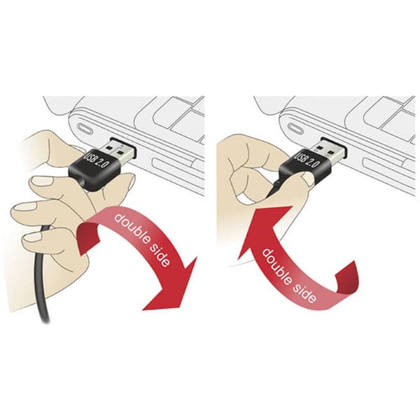 Delock USB-kabel USB 2.0 USB-A kontakt, USB-B kontakt 1.00 m Svart Tillämplig kontakt på båda sidor, guldpläterad konta
