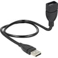 Miniatyrbild 3 av 3: Delock USB-kabel USB 2.0 USB-A kontakt, USB-A uttag 0.50 m Svart Flexibel svanhals-kabel 83499