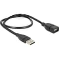 Miniatyrbild 1 av 3: Delock USB-kabel USB 2.0 USB-A kontakt, USB-A uttag 0.50 m Svart Flexibel svanhals-kabel 83499