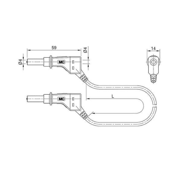 Stäubli XZG425/SIL Säkerhets-mätledning Laminerade stickdon 4 mm Laminerade stickdon 4 mm 1.00 m Grön 1 st