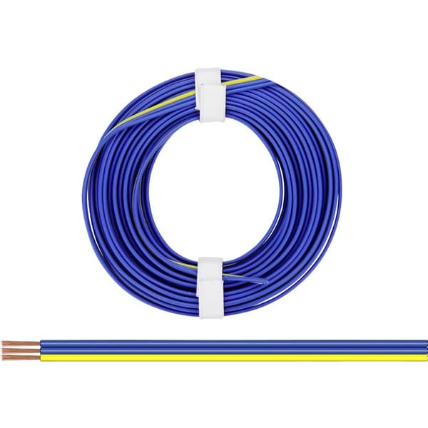 Donau Elektronik 318-223 Flätad kabel 3 x 0.14 mm² Blå, Gul 5 m