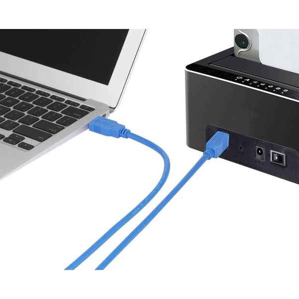 Renkforce USB-kabel USB 3.2 Gen1 (USB 3.0) USB-A kontakt, USB-B kontakt 0.50 m Blå guldpläterad kontakt RF-4260498