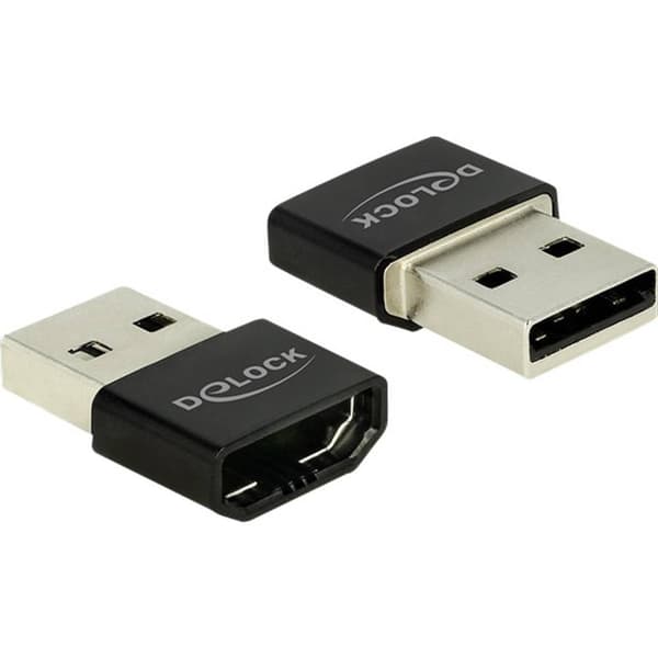 Delock Mobiltelefon Adapter [1x HDMI hona - 1x USB 2.0 A hane] Svart, Silver