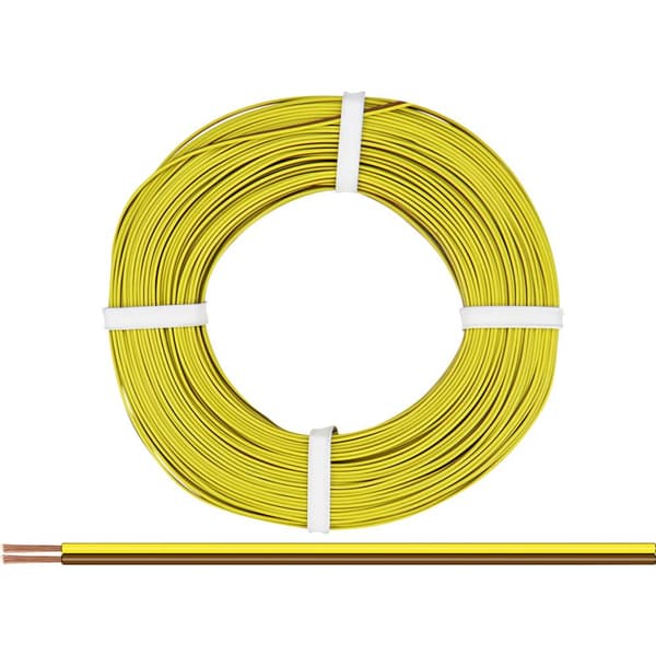 Donau Elektronik 218-38-25 Flätad kabel 2 x 0.14 mm² Brun, Gul 25 m