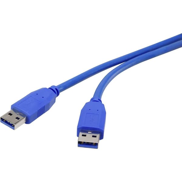 Renkforce USB-kabel USB 3.2 Gen1 (USB 3.0) USB-A kontakt, USB-A kontakt 1.00 m Blå guldpläterad kontakt RF-4369446