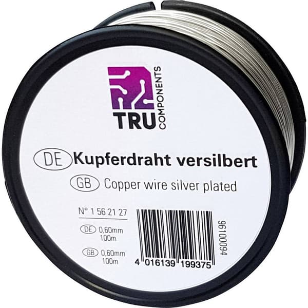 TRU COMPONENTS Koppartråd Ytter-Ø (utan isolerande lack): 0.80 mm 22 m