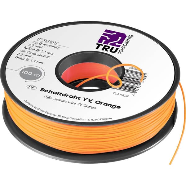 TRU COMPONENTS 1565378 Kopplingstråd Yv 1 x 0.20 mm² Orange 25 m
