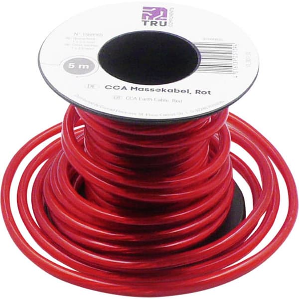 TRU COMPONENTS 1568965 Jordkabel 1 x 2.50 mm² Röd 5 m