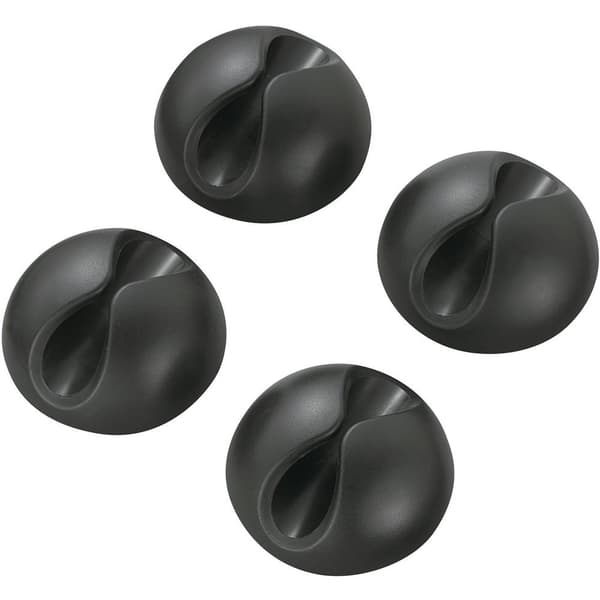 TRU COMPONENTS SWC-10BK/4P Kabelhållare självhäftande 542240 Bunt Ø-område 9 mm (max) Svart 4 st