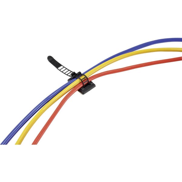 TRU COMPONENTS WCT-64 Monteringssockel självhäftande, skruv 1206770 Bunt Ø-område 16 mm (max) Med fastställande band Sv
