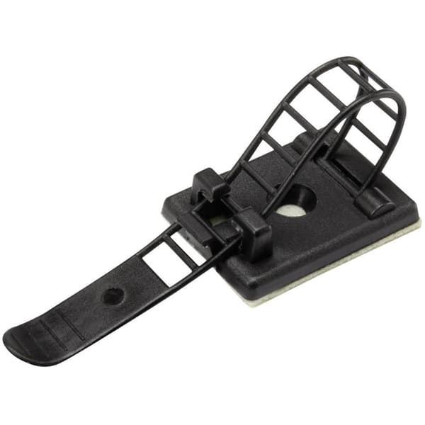 TRU COMPONENTS WCT-64 Monteringssockel självhäftande, skruv 1206770 Bunt Ø-område 16 mm (max) Med fastställande band Sv