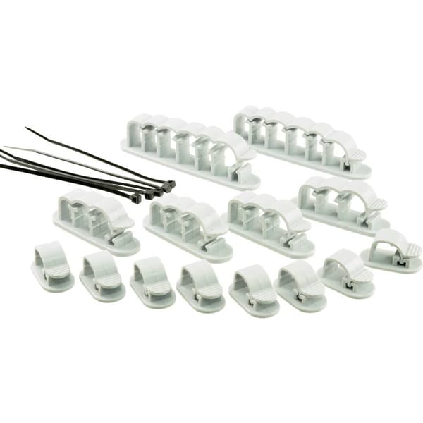 TRU COMPONENTS WCM-SET-TT Kabelhållare självhäftande 1386629 Transparent 19 st