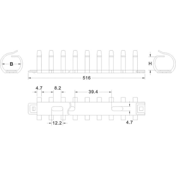 TRU COMPONENTS 1593220 TC-FDR20203 Kabelbunthållare 20 mm (max) Grå 1 st