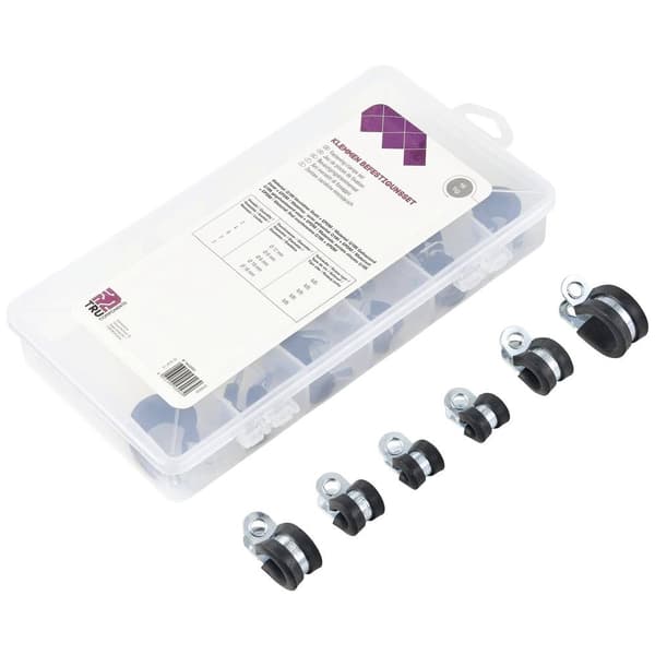 TRU COMPONENTS 93038c437 Fästklämma TC-6649812 Bunt Ø-område 6 till 16 mm 18 delar