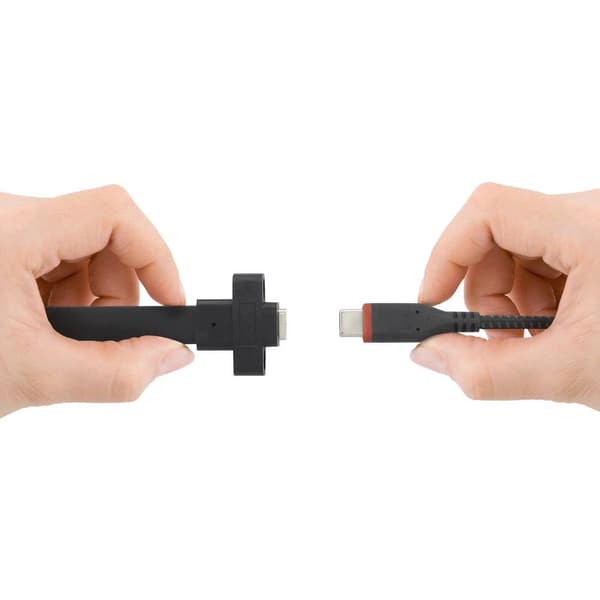 Renkforce USB-kabel USB 3.2 Gen1 (USB 3.0) USB-C®-kontakt, USB-C® uttag 0.25 m Svart skruvbar, Högflexibel RF-3415030