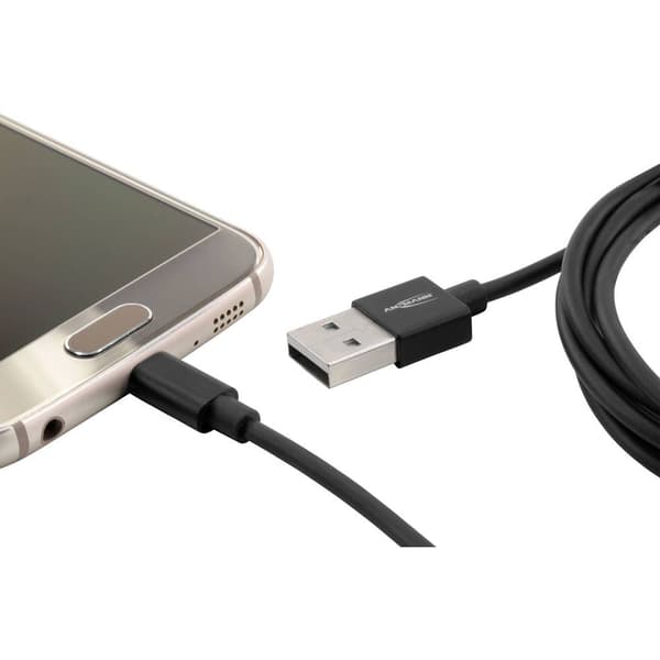 Ansmann USB-kabel USB 2.0 USB-A kontakt, USB-Micro-B-kontakt 2.00 m Svart Aluminiumkontakt, TPE-hölje 1700-0077