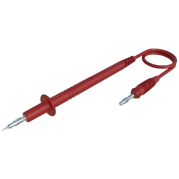 SKS Hirschmann PL 3 rot / red Mätledning 4 mm-kontakt Laminerade stickdon 4 mm 1.00 m Röd 1 st