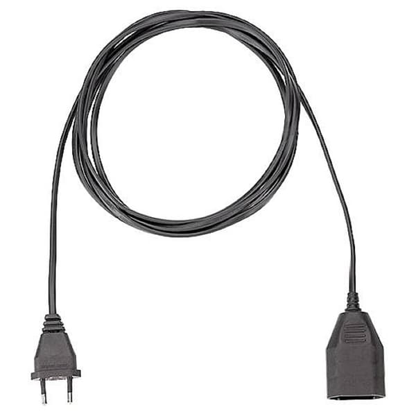 Bachmann 233.186 Ström Förlängningskabel 2.5 A Svart 5.00 m H03VVH2-F 2X 0,75 mm²